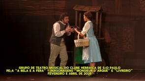 Peça A Bela e a Fera - personagens Monsieur D’arque e Vendedor de Livros - 2025