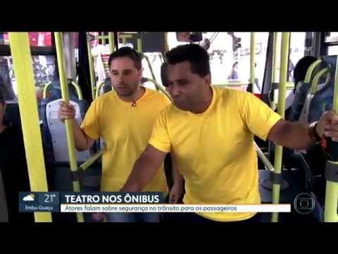 Entrevista para globo de cenas dentro dos ônibus, maio amarelo.